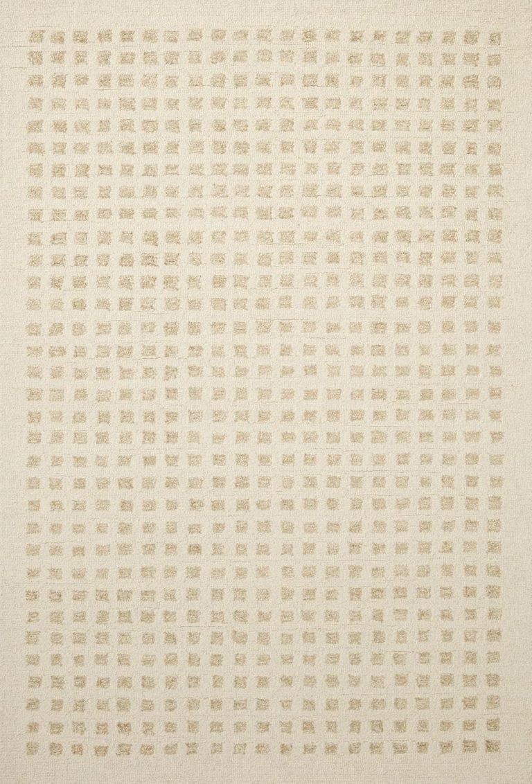Loloi Chris Loves Julia Polly 3′-6″ x 5′-6″ Accent Rug in Ivory/Natural – Large Neutral Area Rug, Unique Patterned Rug for Living Room, Bedroom, Dining Area, Home Office