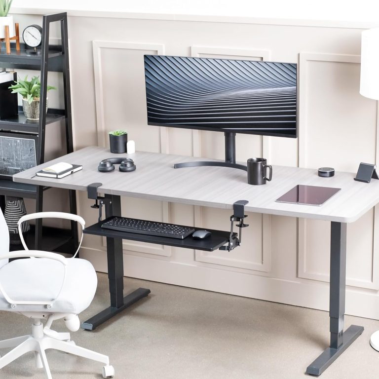 VIVO Large Clamp-on 27 (33 Including Clamps) x 11 inch Computer Keyboard and Mouse Tray with 12 Setting Swinging Height Adjustment, Platform Drawer for Typing, Black, MOUNT-KB08V