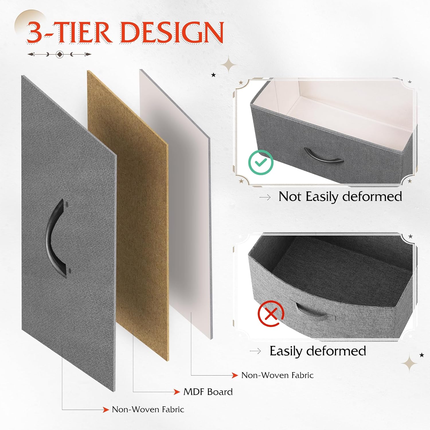 WLIVE 9-Drawer Dresser, Fabric Storage Tower for Bedroom, Hallway, Entryway, Closet, Tall Chest Organizer Unit with Fabric Bins, Steel Frame, Wood Top, Easy Pull Handle, Dark Grey - Image 5