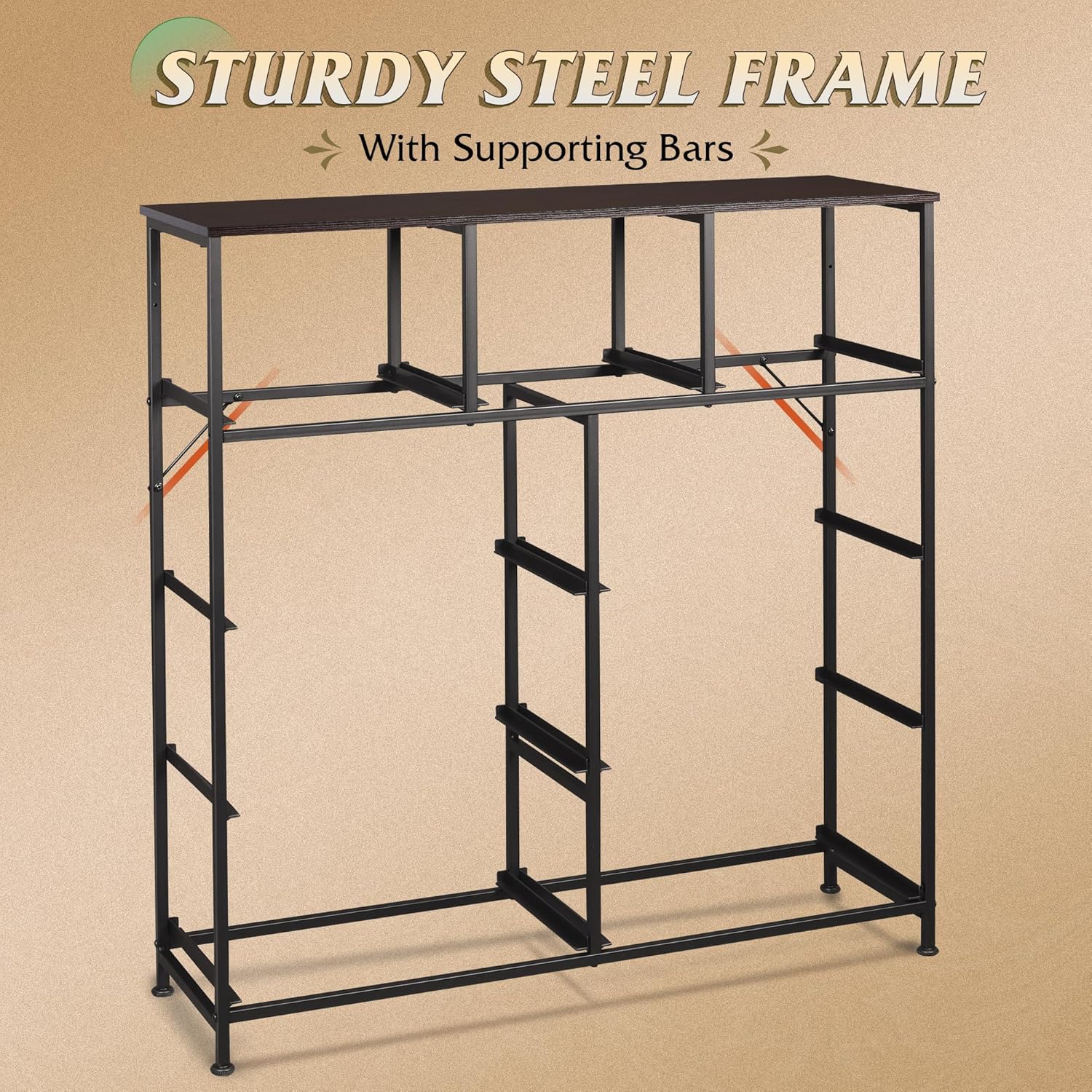 WLIVE 9-Drawer Dresser, Fabric Storage Tower for Bedroom, Hallway, Entryway, Closet, Tall Chest Organizer Unit with Fabric Bins, Steel Frame, Wood Top, Easy Pull Handle, Dark Grey - Image 7